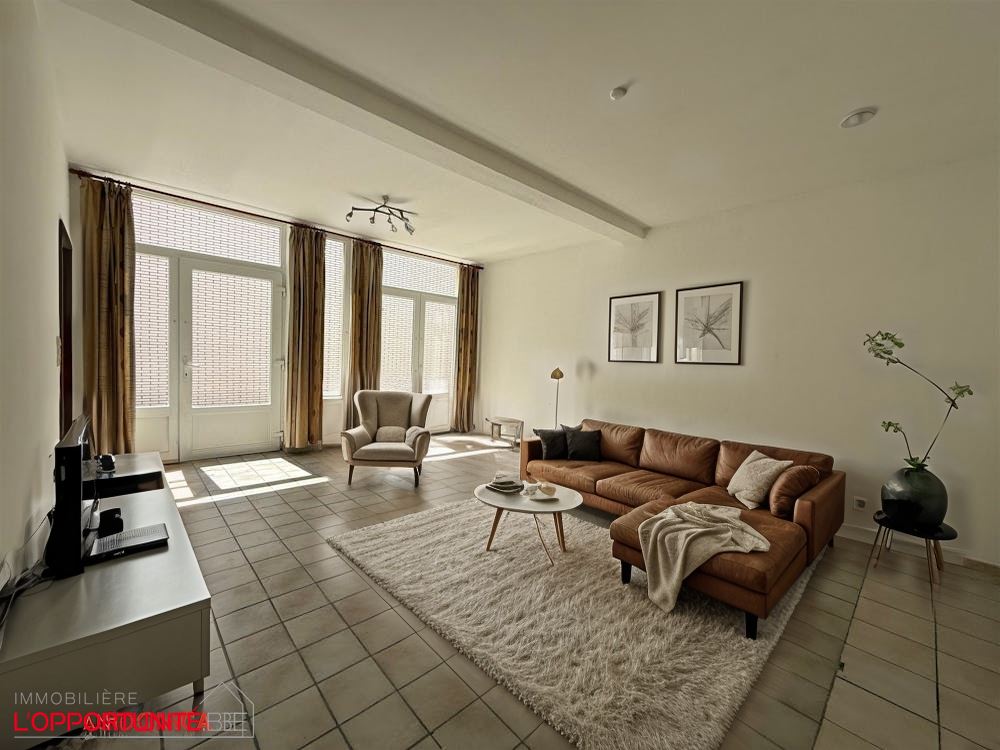Superbe immeuble 4 appartements + 2 maisons. Entièrement loué. 2 terrasses et un garage. Compteurs séparés, chauffage central gaz, chaudières individuelles. Rentabilité net de +/- 6,5%.