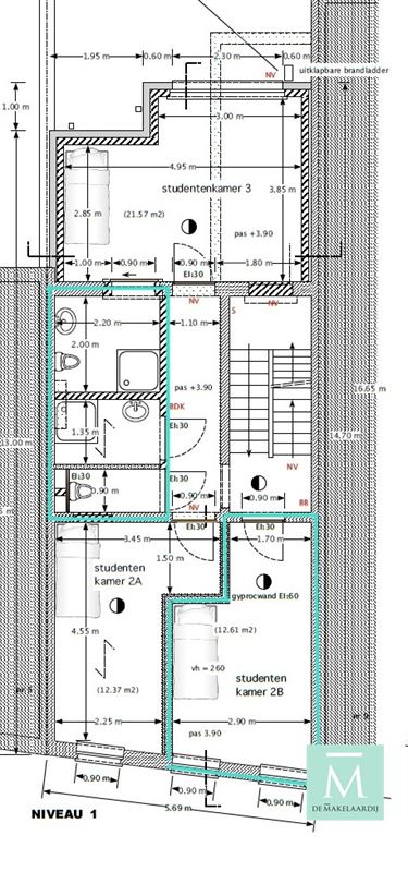 Foto 4 : KOT/kamer te 2800 MECHELEN (België) - Prijs € 535