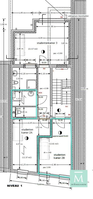 Foto 4 : KOT/kamer te 2800 MECHELEN (België) - Prijs € 535