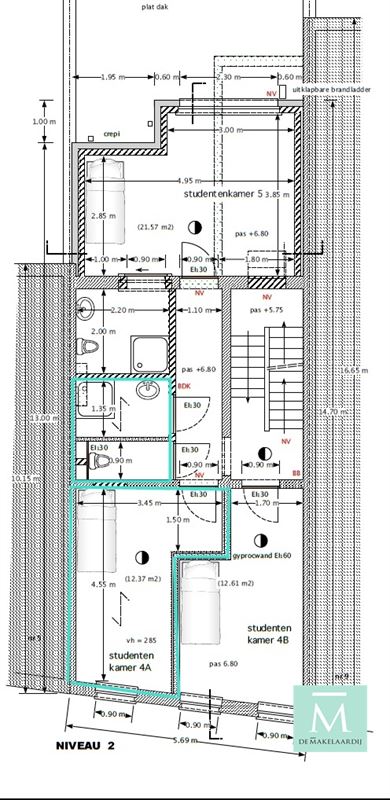 Foto 4 : KOT/kamer te 2800 MECHELEN (België) - Prijs € 535
