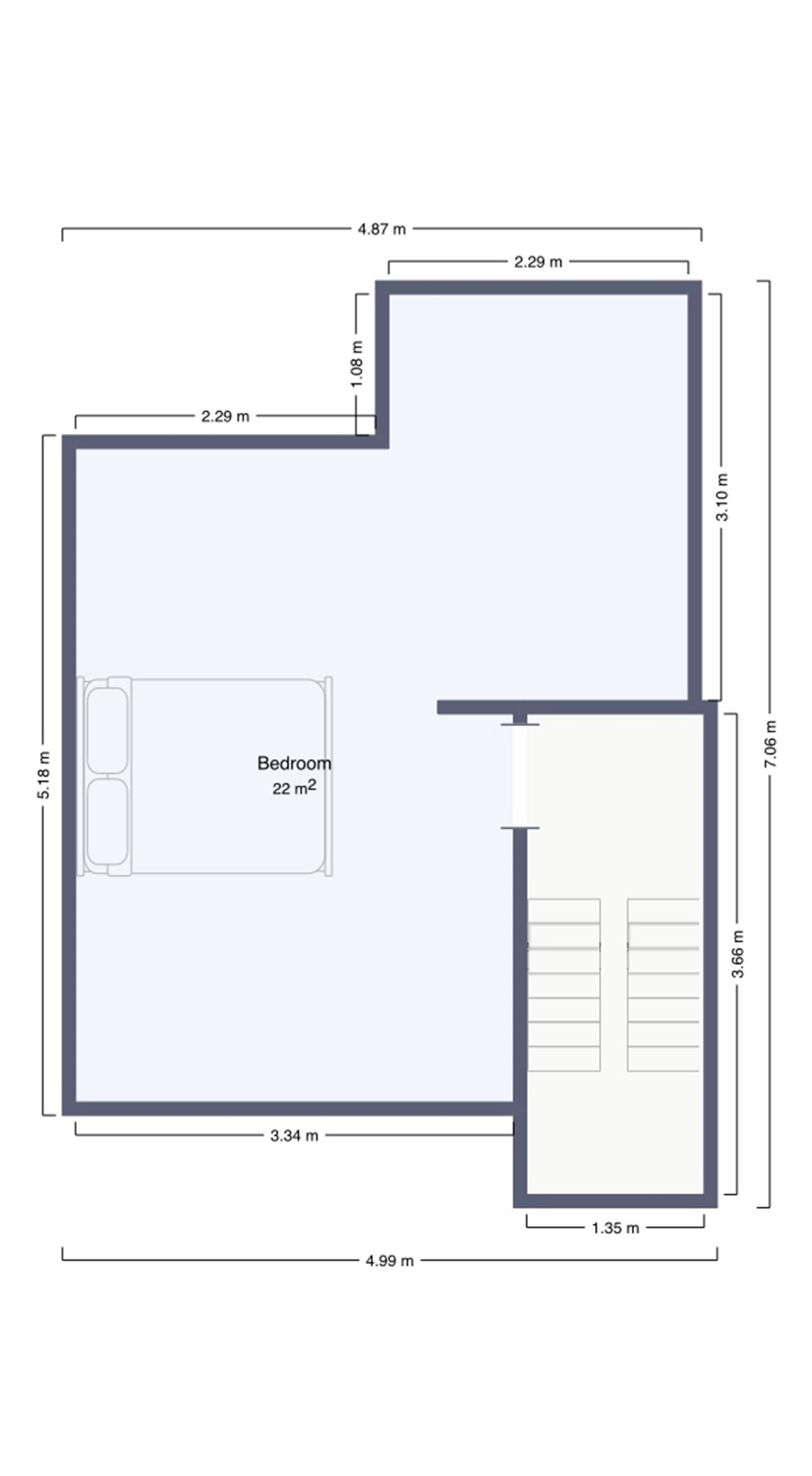 Appartementsgebouw met 2 appartementen en tuin.