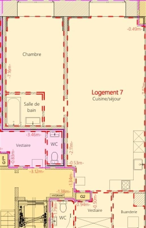 "Logement 7" - Joli appartement - 1 ch. - 1 SDB