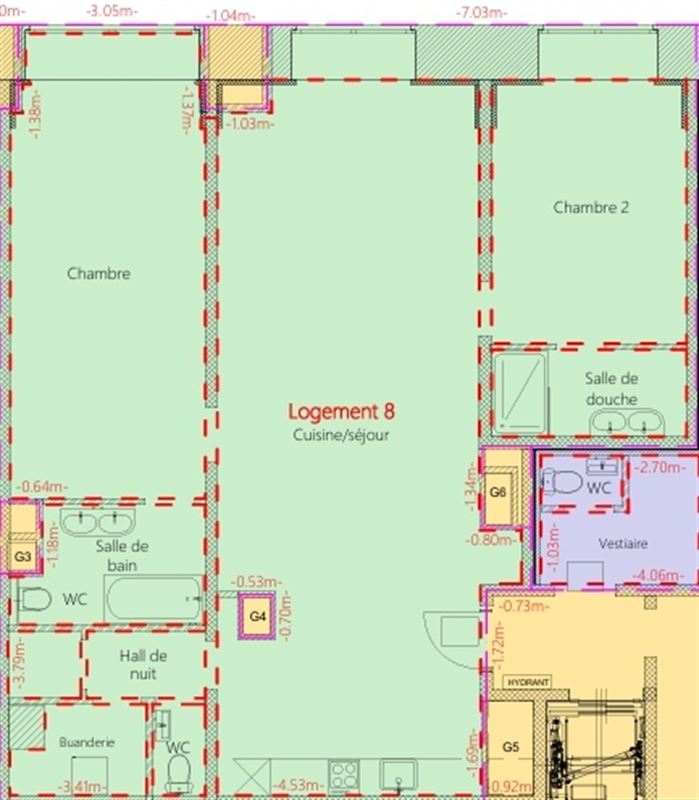 "Logement 8" - Joli appartement - 2 ch. - 2 SDB/SDD