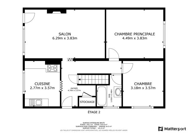 Maison type bel étage 3 ch/ jardin/ terrasse dans une rue en cul de sac