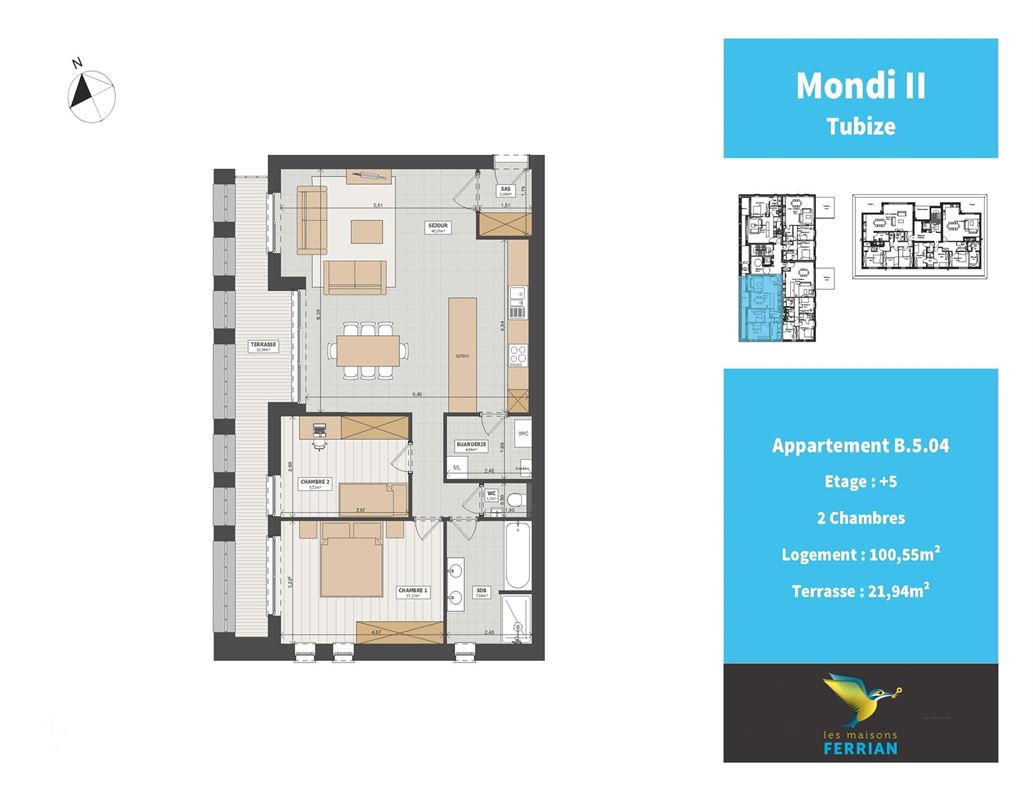 Appartement à Tubize (2 chambres)