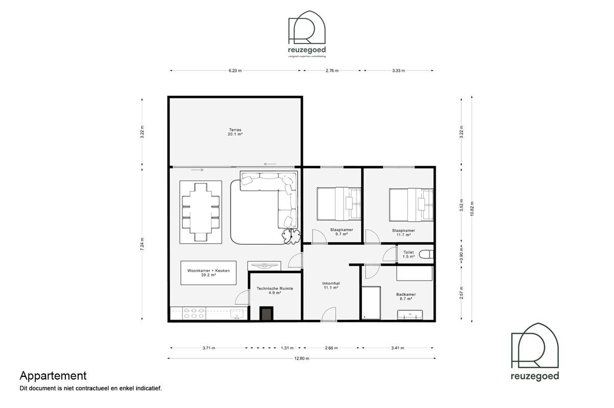 Stijlvol nieuwbouwappartement met twee slaapkamers in Leuven