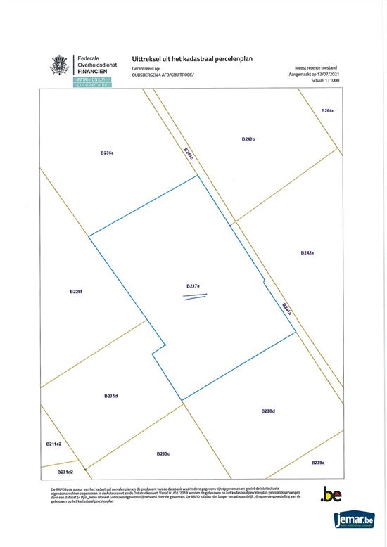 Perceel landbouwgrond van 78a20 gelegen in agrarisch gebied met bestemming landbouw. Vrij van pacht!
