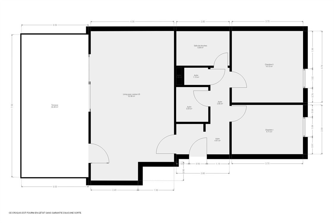 Appartement à VITRIVAL (2 chambres)