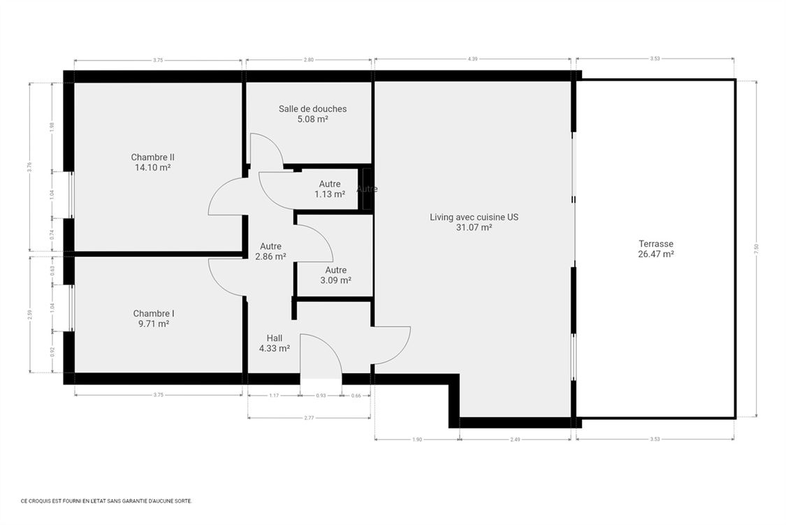 Appartement à VITRIVAL (2 chambres)