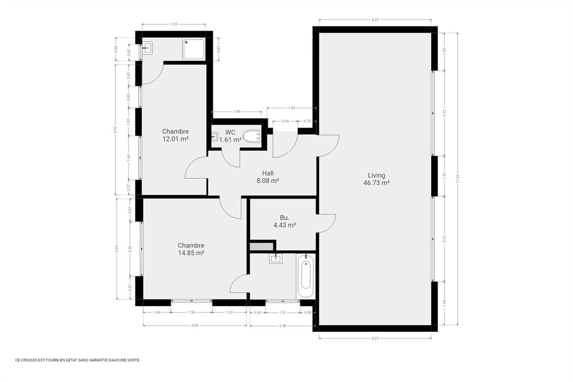 Appartement à Namur (2 chambres)