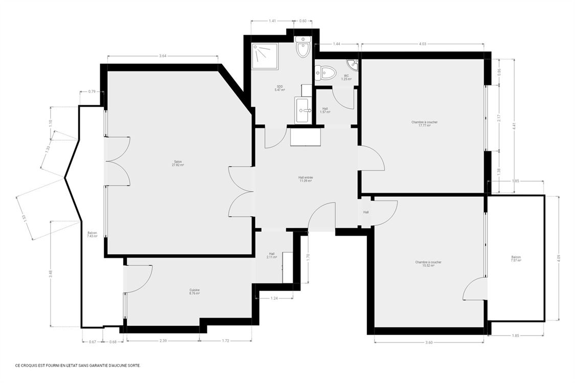 Appartement à Namur (2 chambres)